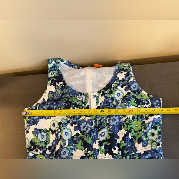 Tory Burch Amalia Linen Floral Fit & Flare Dress - Picture 5 of 8